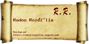 Rados Rozália névjegykártya